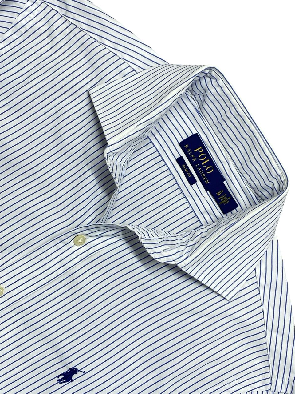 Ralph Lauren Blue Striped Shirt | Small | Chest 20”