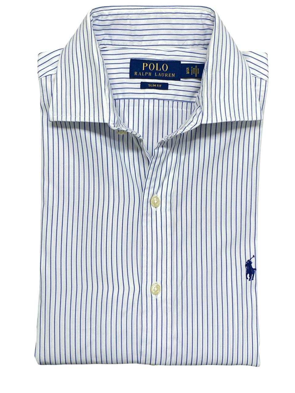 Ralph Lauren Blue Striped Shirt | Small | Chest 20”