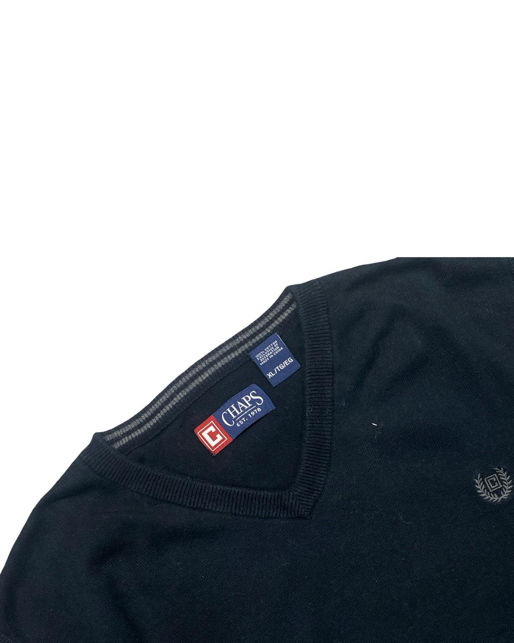 Chaps Navy Blue V-Neck Sweater Vest | Size Large | Chest 24”