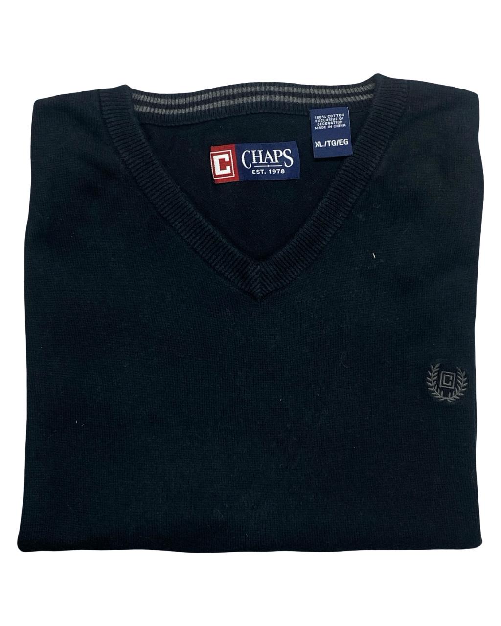 Chaps Navy Blue V-Neck Sweater Vest | Size Large | Chest 24”