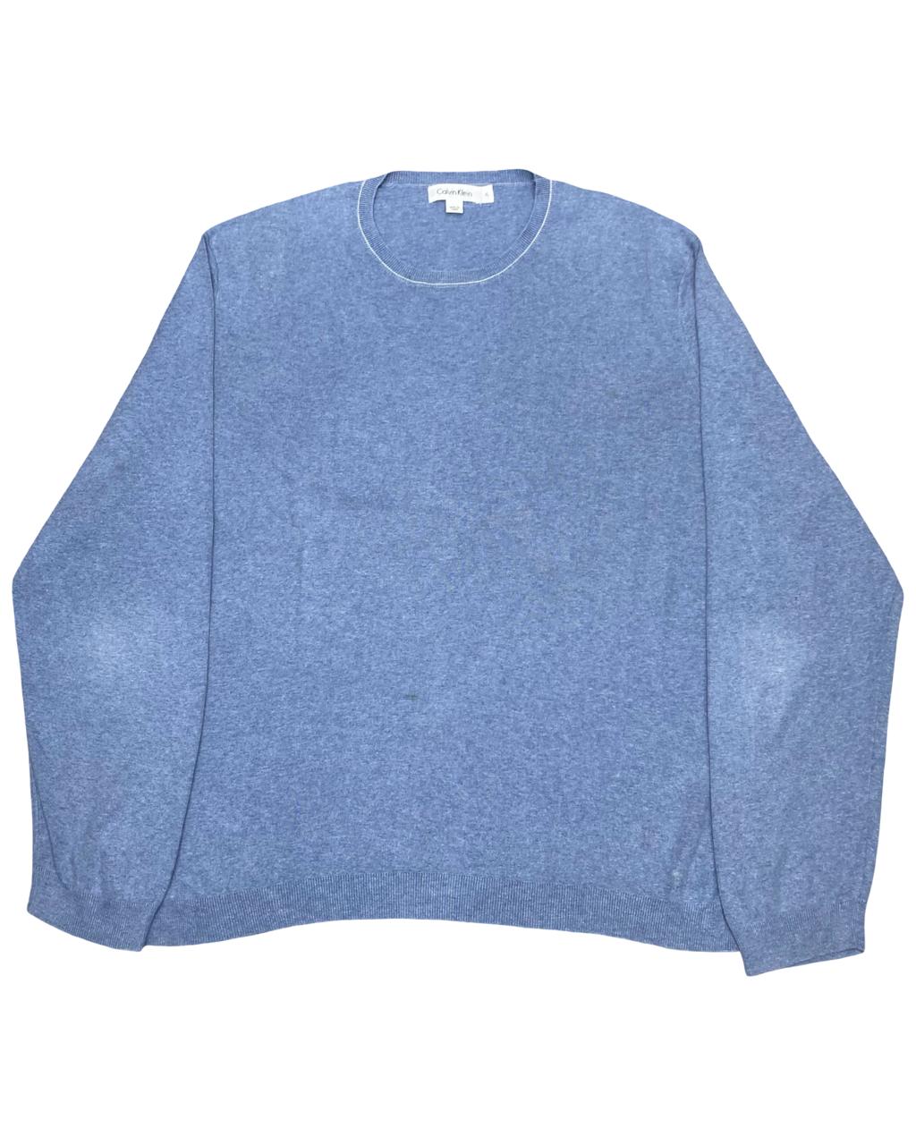 Calvin Klein Light Blue Fine Knit Crewneck Sweater | Size XL | Chest 25.5”