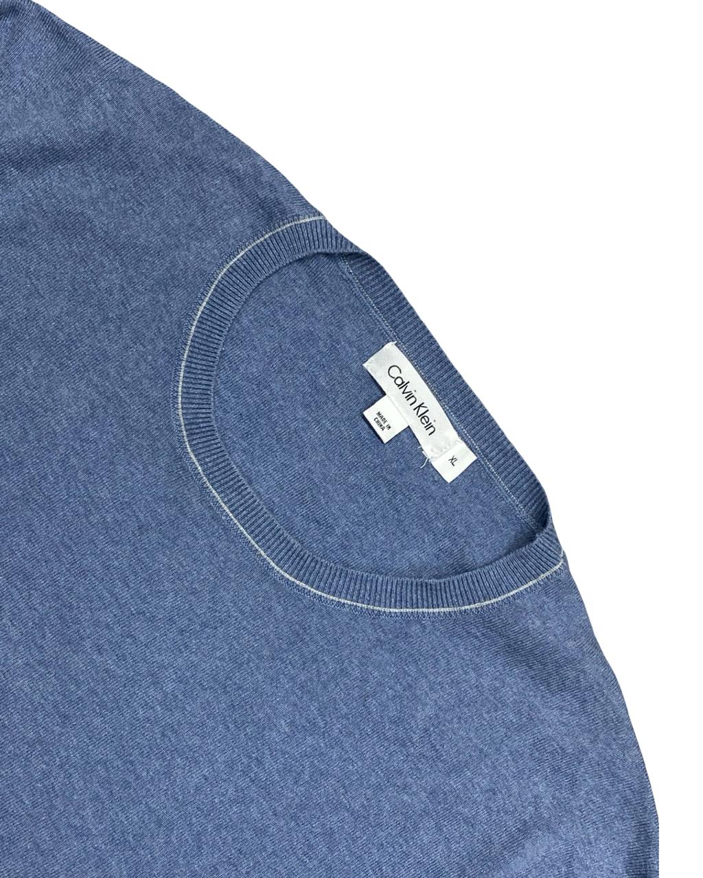 Calvin Klein Light Blue Fine Knit Crewneck Sweater | Size XL | Chest 25.5”