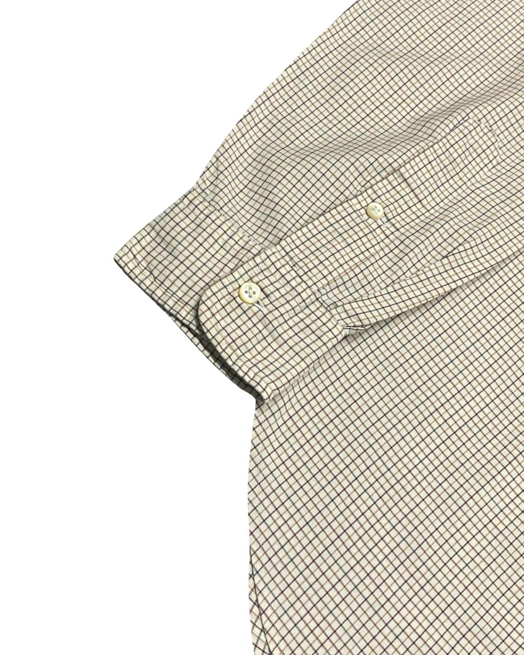 Ralph Lauren Beige Checked Button-Down Shirt | Size Large | Chest 24.5”