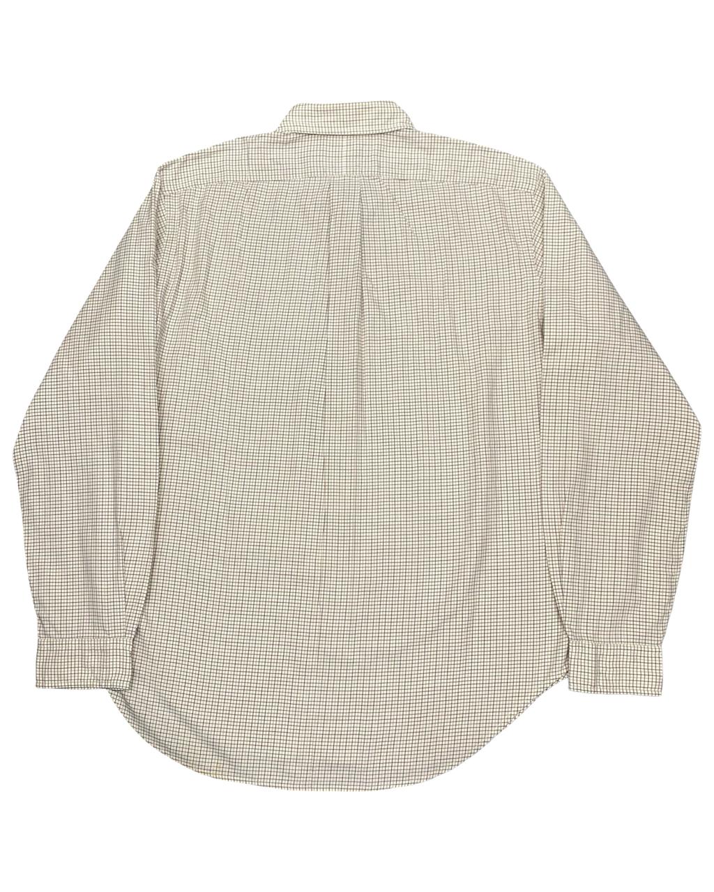 Ralph Lauren Beige Checked Button-Down Shirt | Size Large | Chest 24.5”