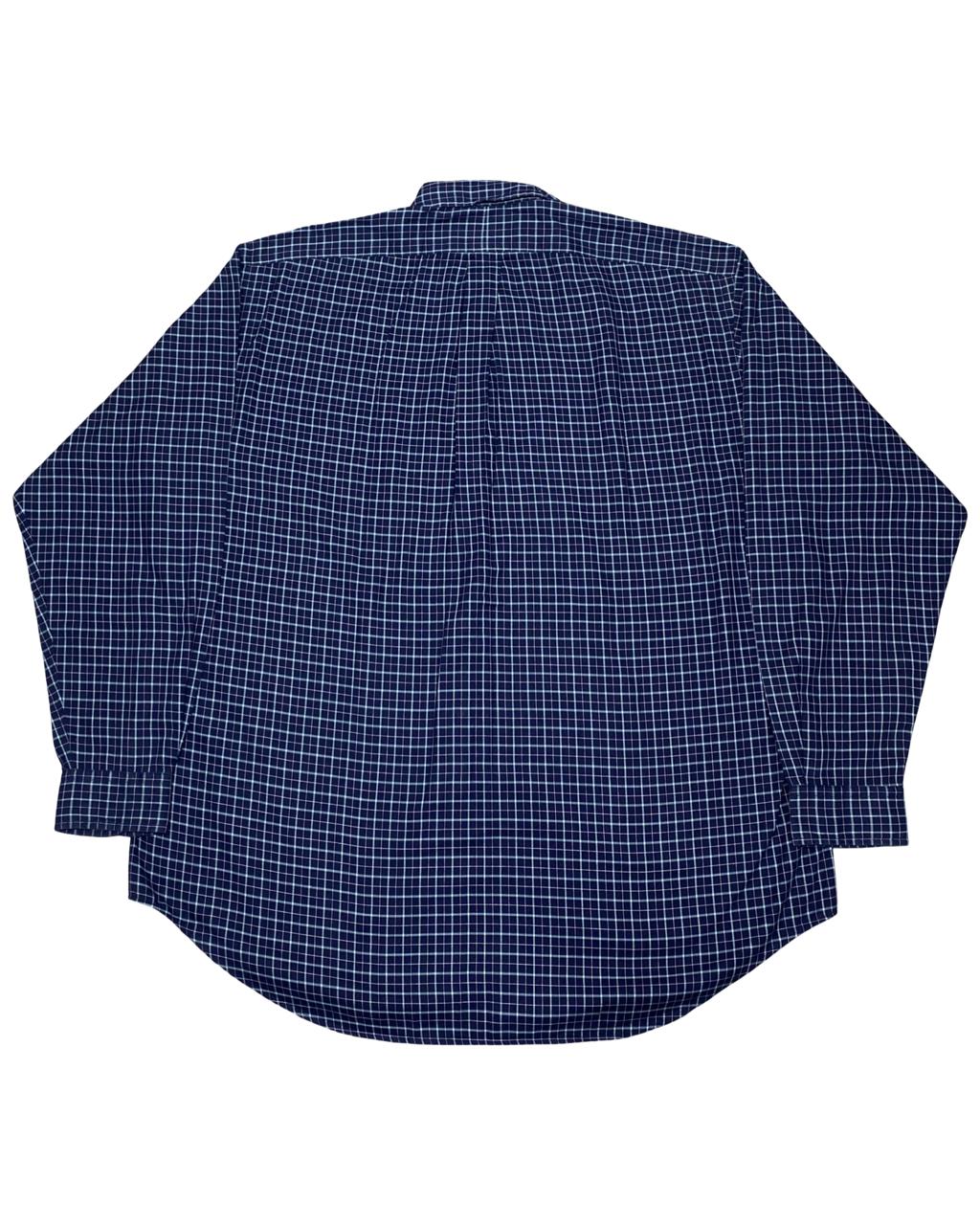 Ralph Lauren Navy Blue Checked Button-Down Shirt | Size XXL | Chest 29”