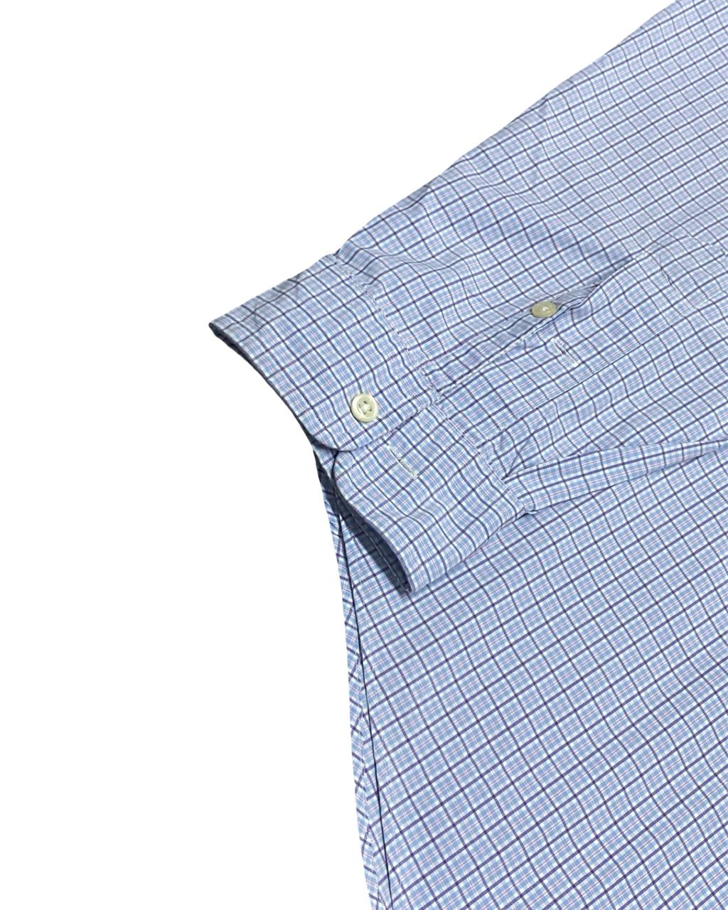 Polo by Ralph Lauren Light Blue Checked Button-Down Shirt | Size Large | Chest 25”