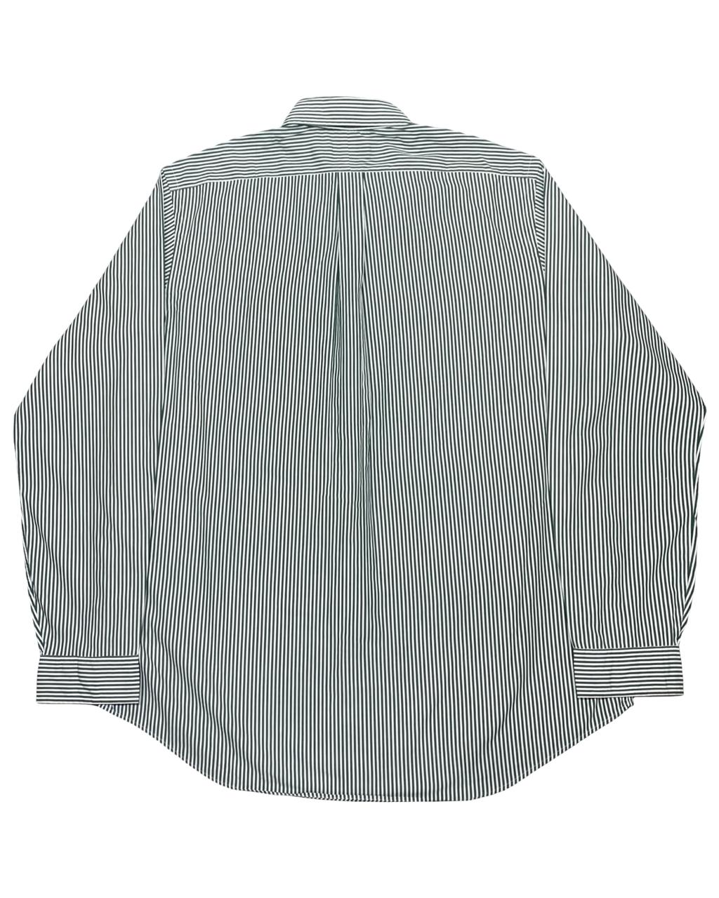 Ralph Lauren Green & White Striped Button-Down Shirt | Size XL | Chest 26.5”