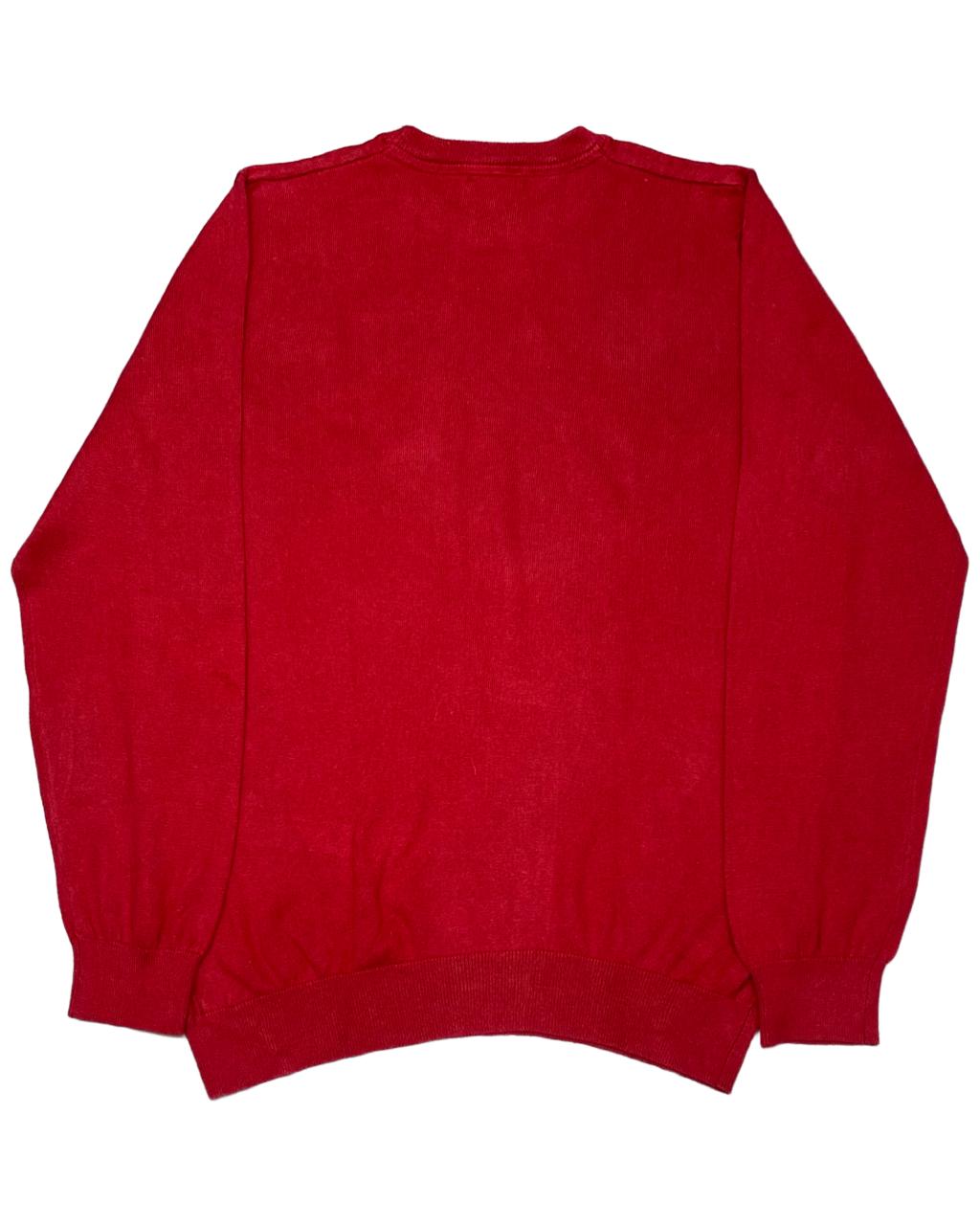 L.L.Bean Crimson Red Cotton-Cashmere Crewneck Sweater | Size Large | Chest 23.5”