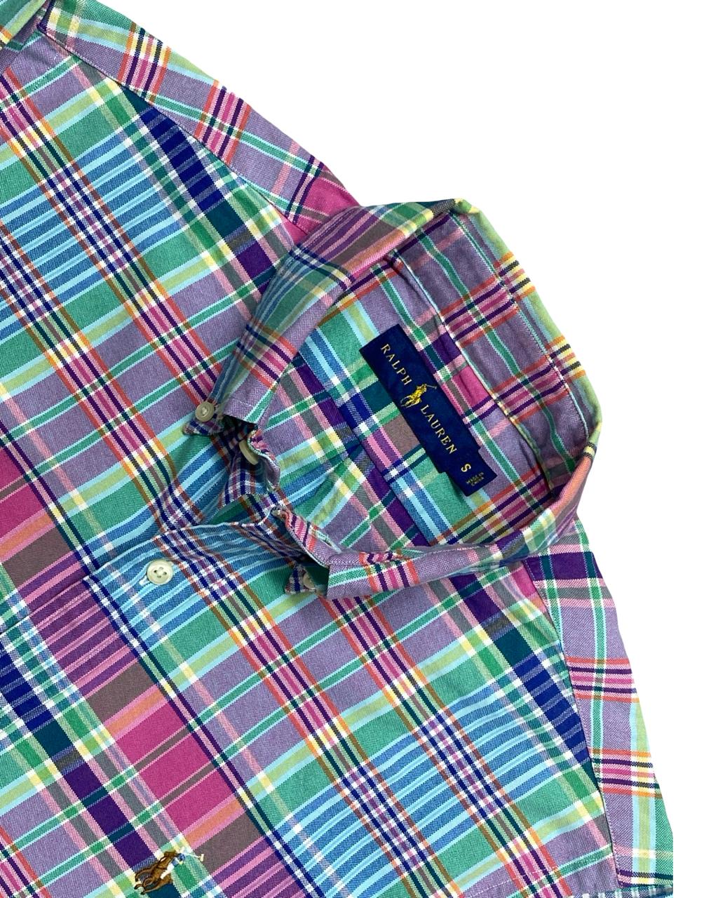 Ralph Lauren Multicolor Plaid Long-Sleeve Button-Down Shirt | Size Medium | Chest 21”