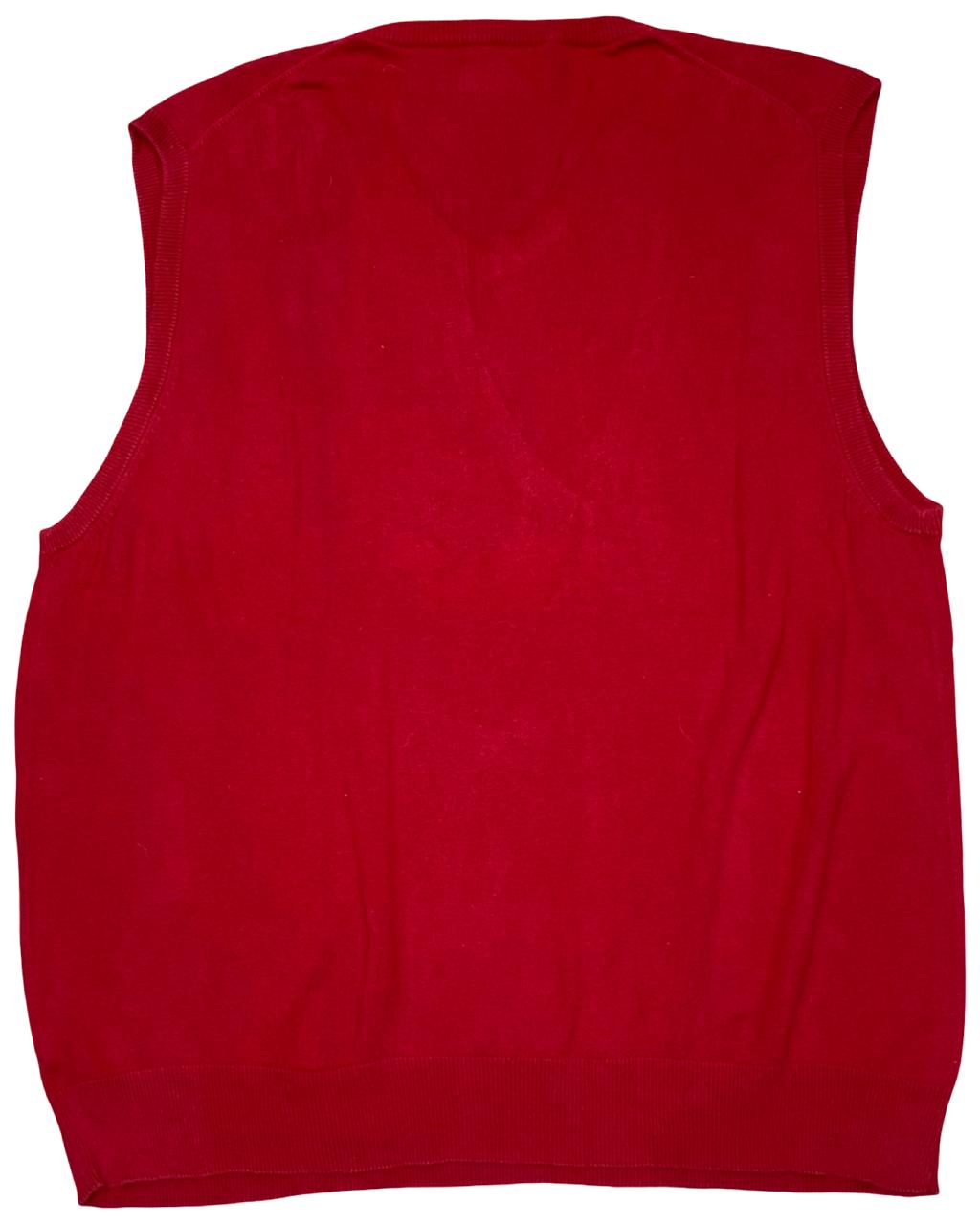 Chaps Red V-Neck Sweater Vest | Size Large | Chest 24”