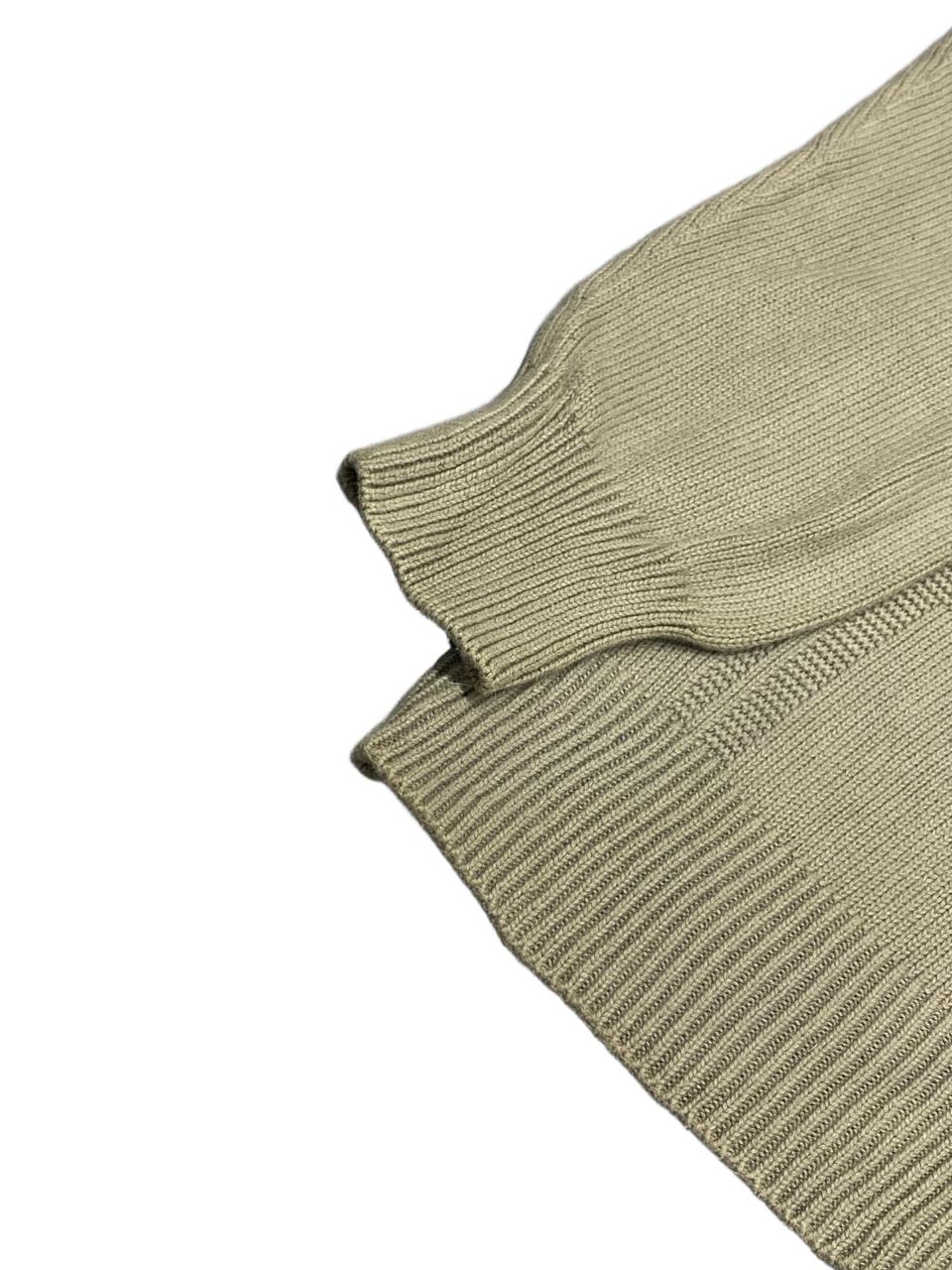 IZOD Beige Textured Grid Knit Crewneck Sweater | Size Medium | Chest 22.5”