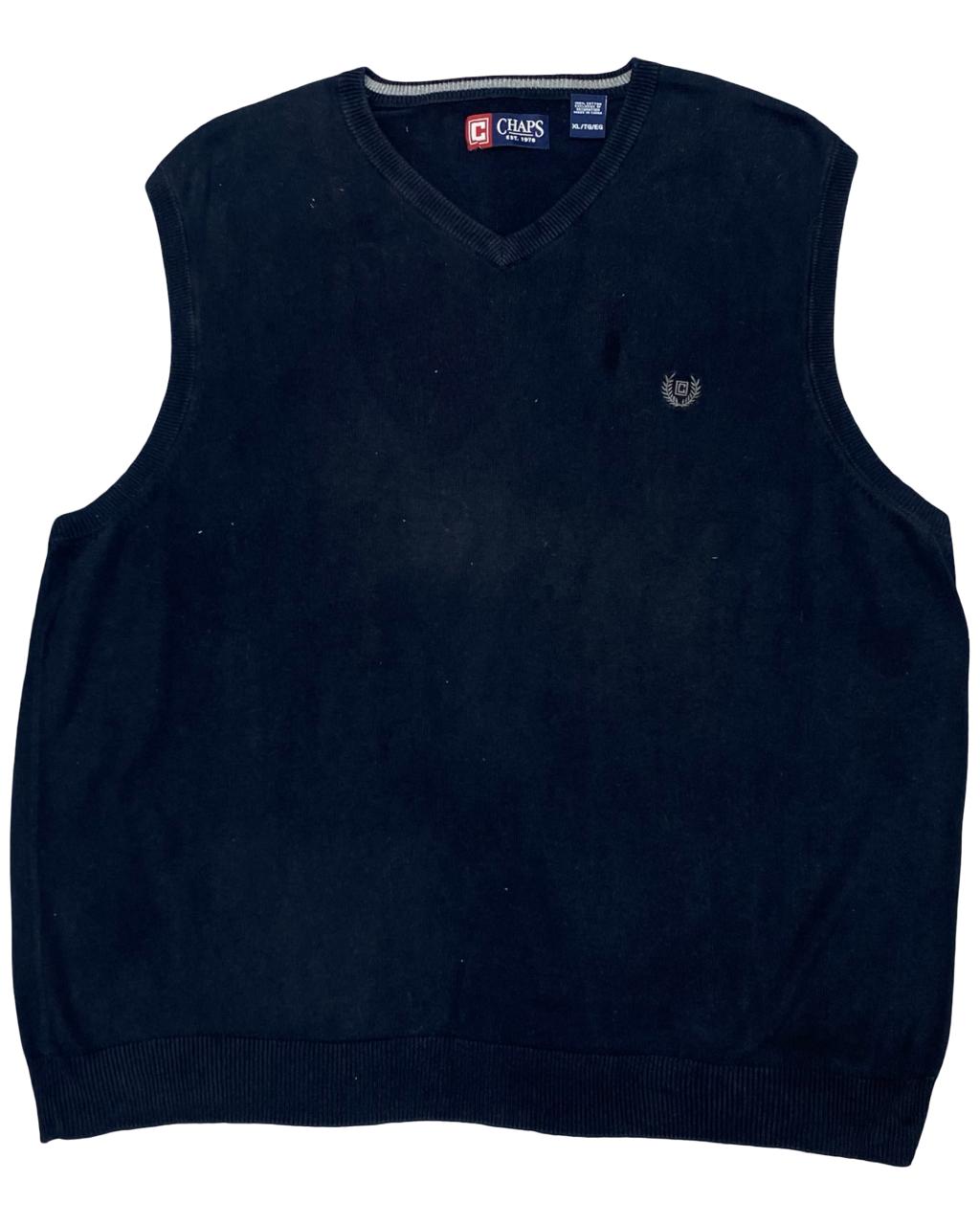 Chaps Navy Blue V-Neck Sweater Vest | Size Large | Chest 25”