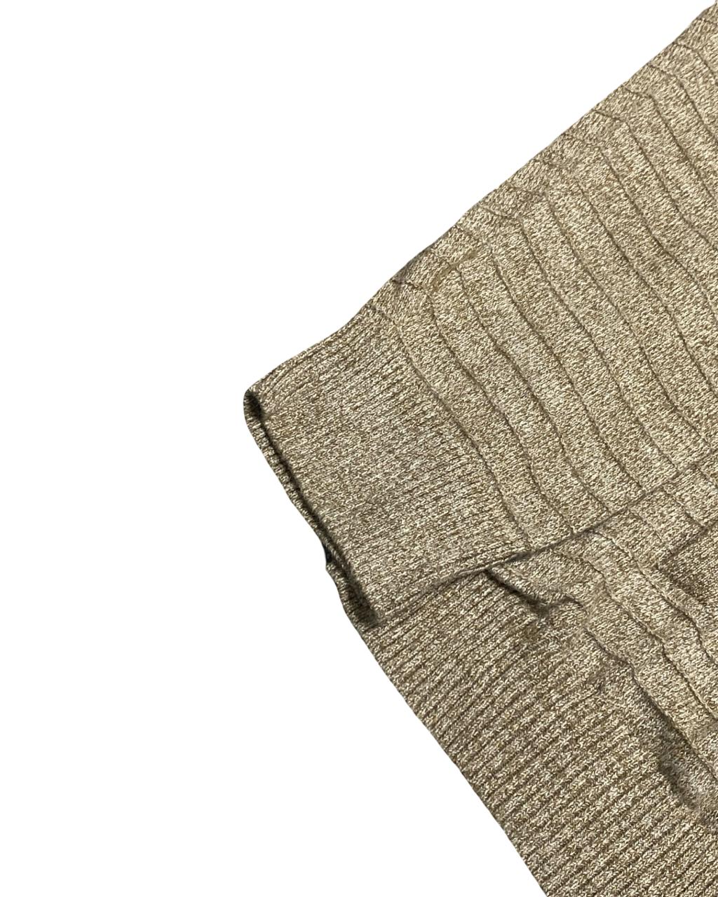 Nautica Beige Full-Zip Textured Knit Cardigan Sweater | Size Large | Chest 25”