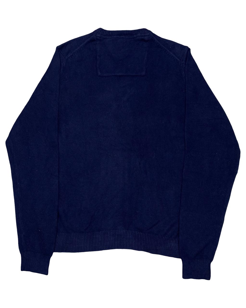 IZOD Navy Blue V-Neck Knit Sweater | Size Large | Chest 23.5”