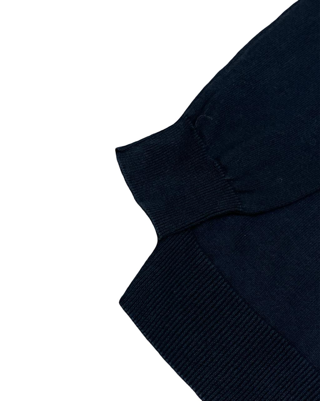 Chaps Navy Blue Long-Sleeve Knit Polo Sweater | Size Small | Chest 19”