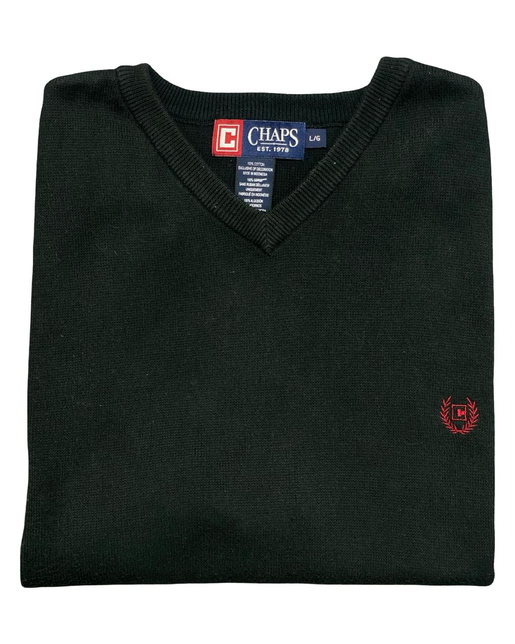 Chaps Black Knit Sweater Vest
