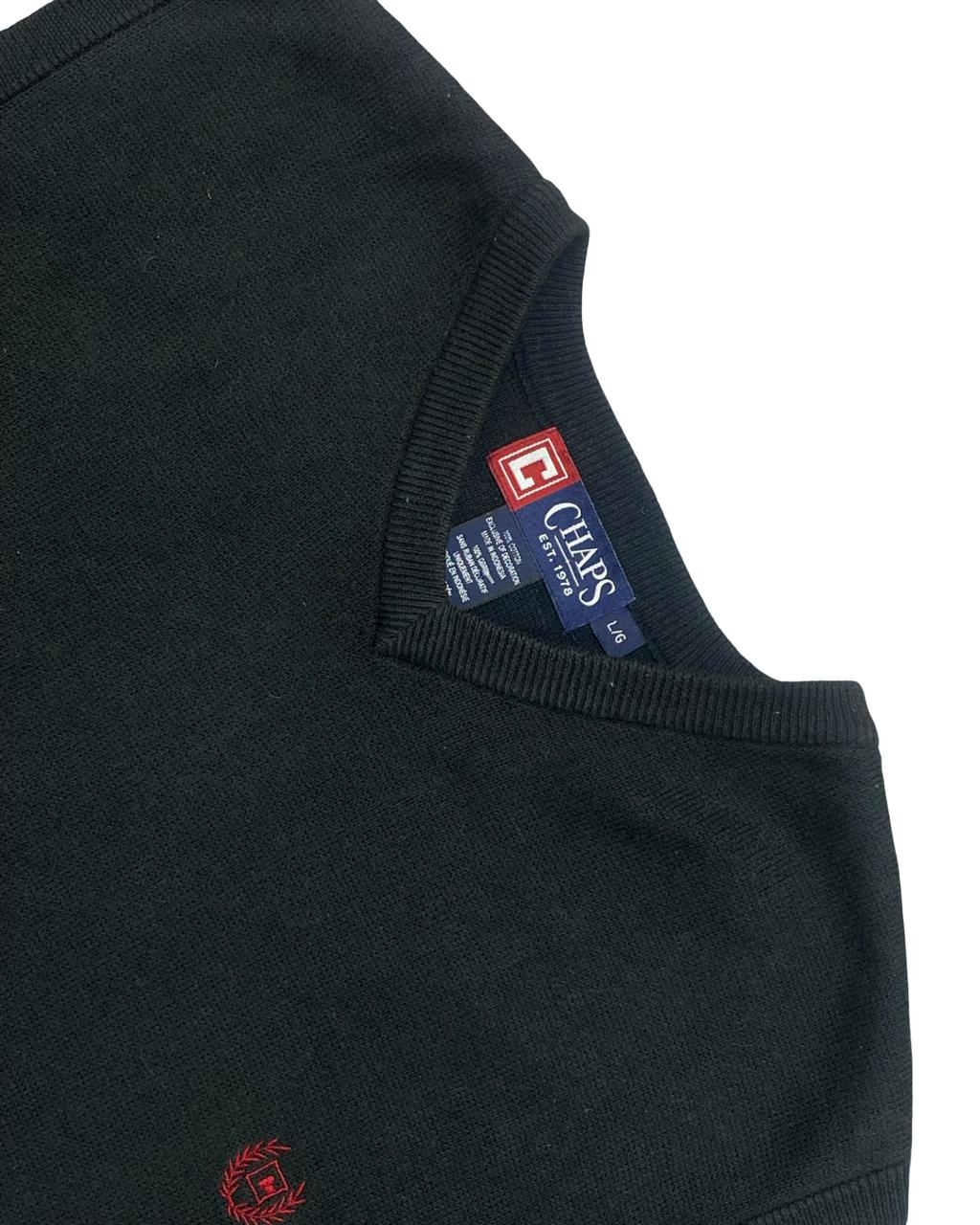 Chaps Black Knit Sweater Vest