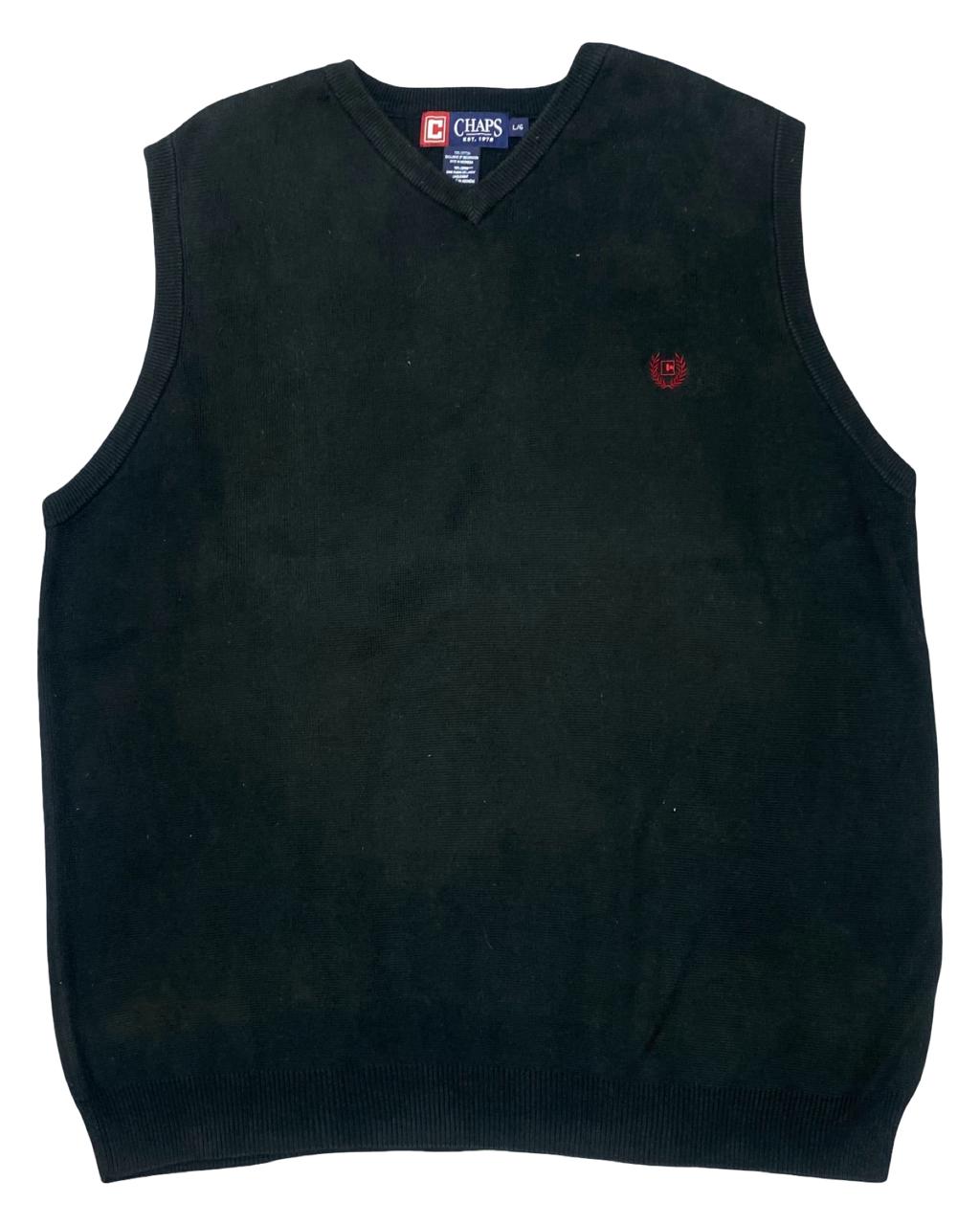 Chaps Black Knit Sweater Vest