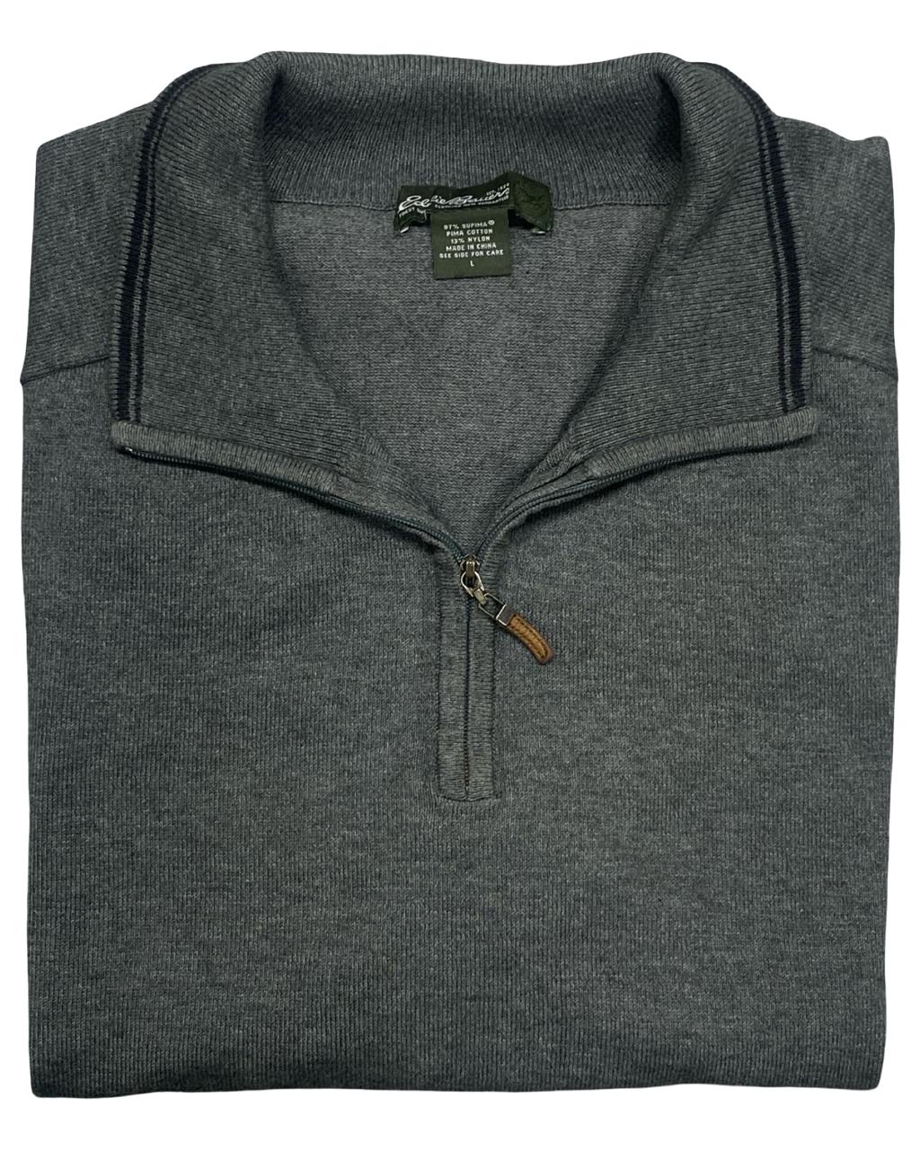 Eddie Bauer Charcoal Gray Quarter-Zip Sweater