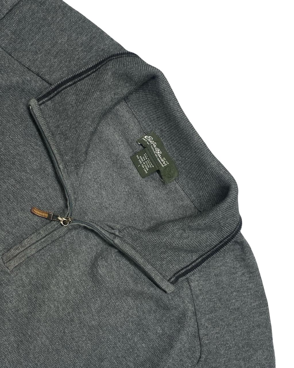 Eddie Bauer Charcoal Gray Quarter-Zip Sweater