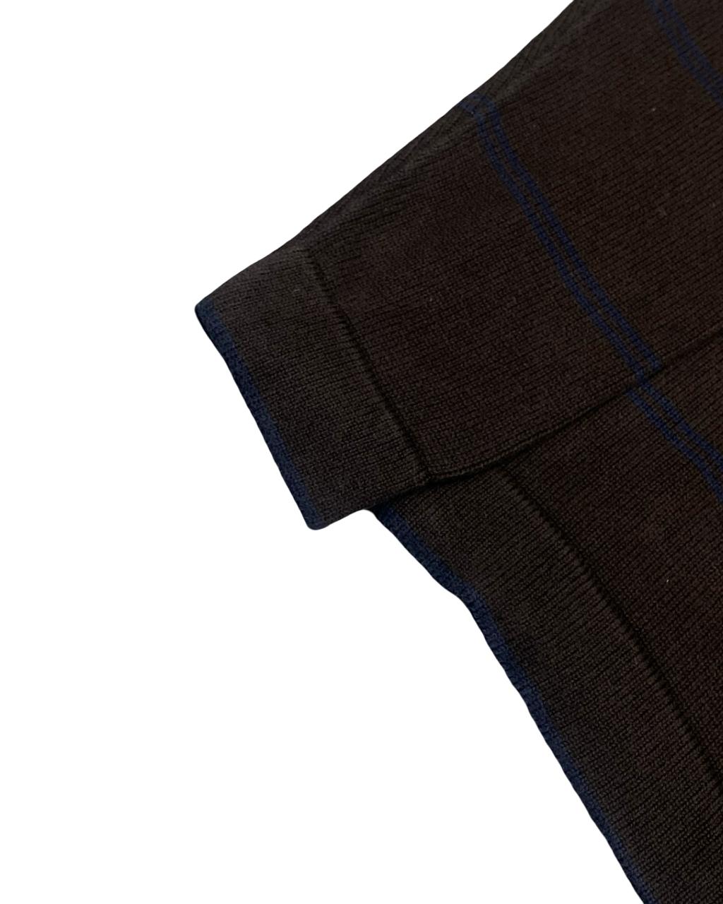 Nautica Black Striped Knit Sweater