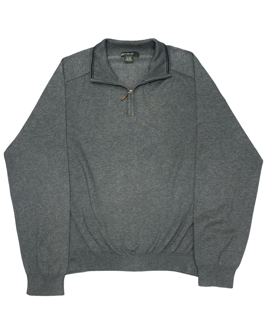 Eddie Bauer Charcoal Gray Quarter-Zip Sweater