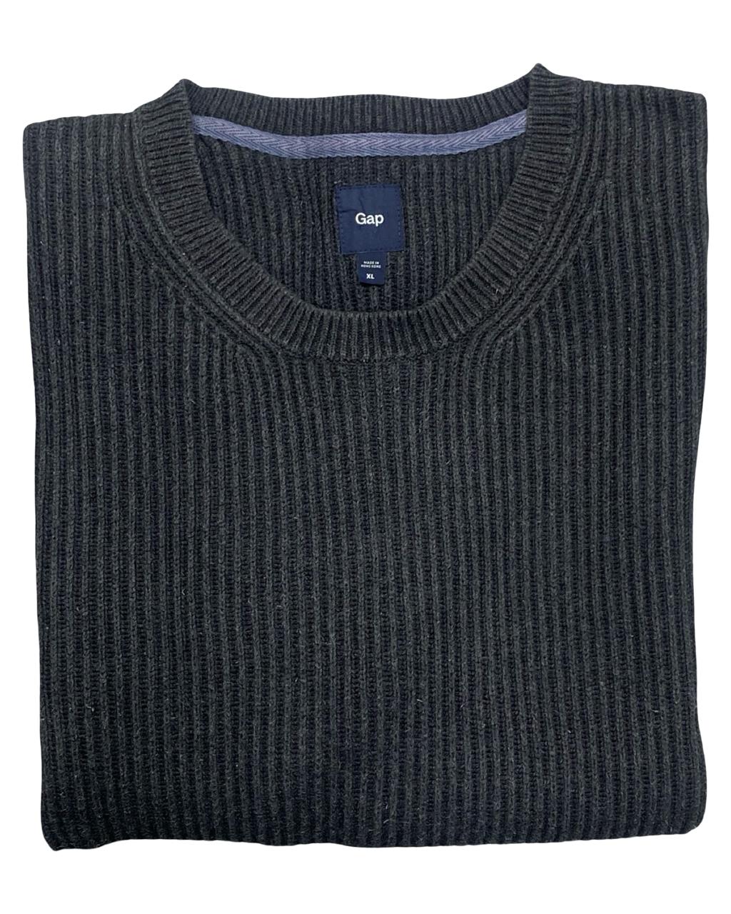 GAP Charcoal Gray Ribbed Knit Sweater