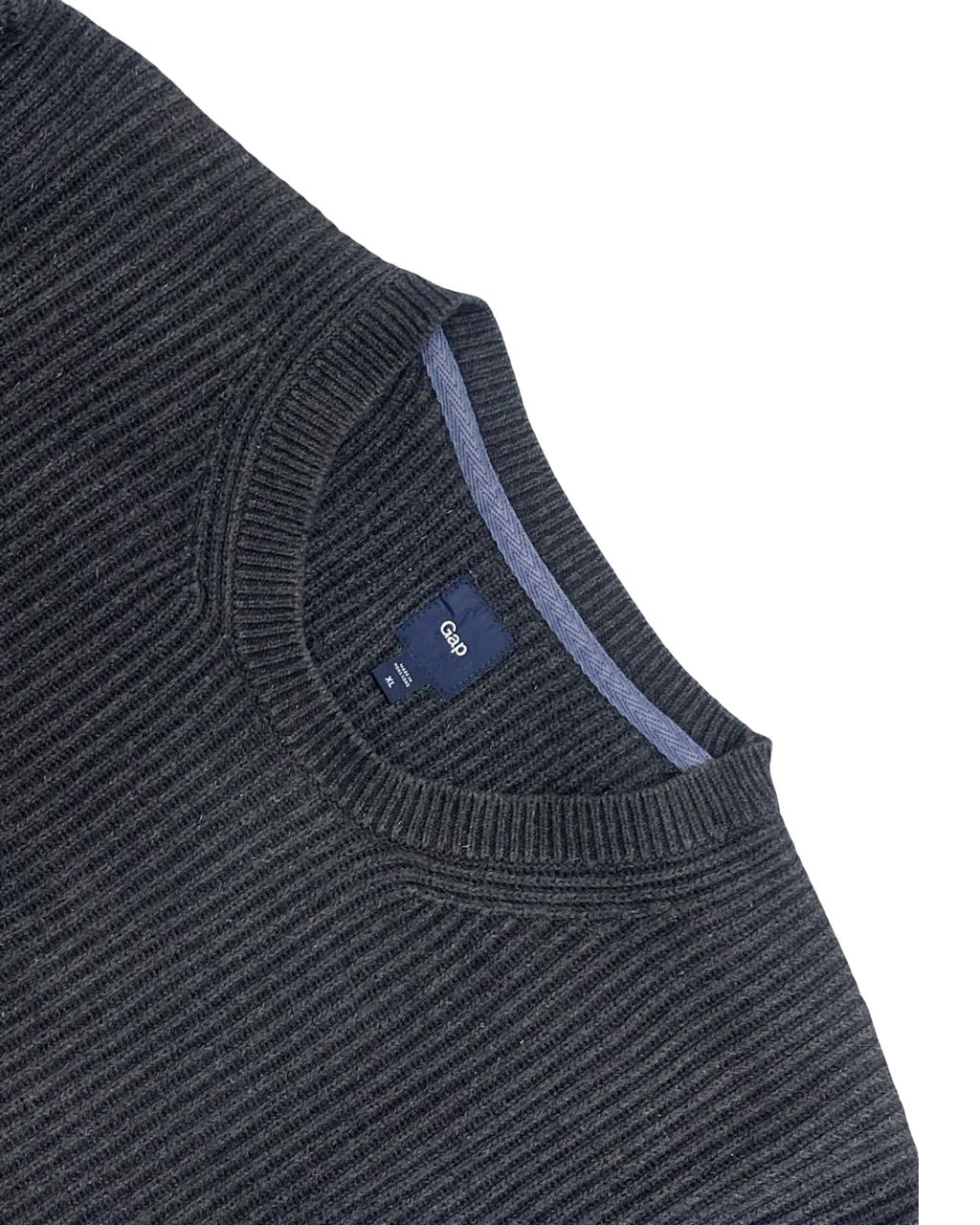 GAP Charcoal Gray Ribbed Knit Sweater