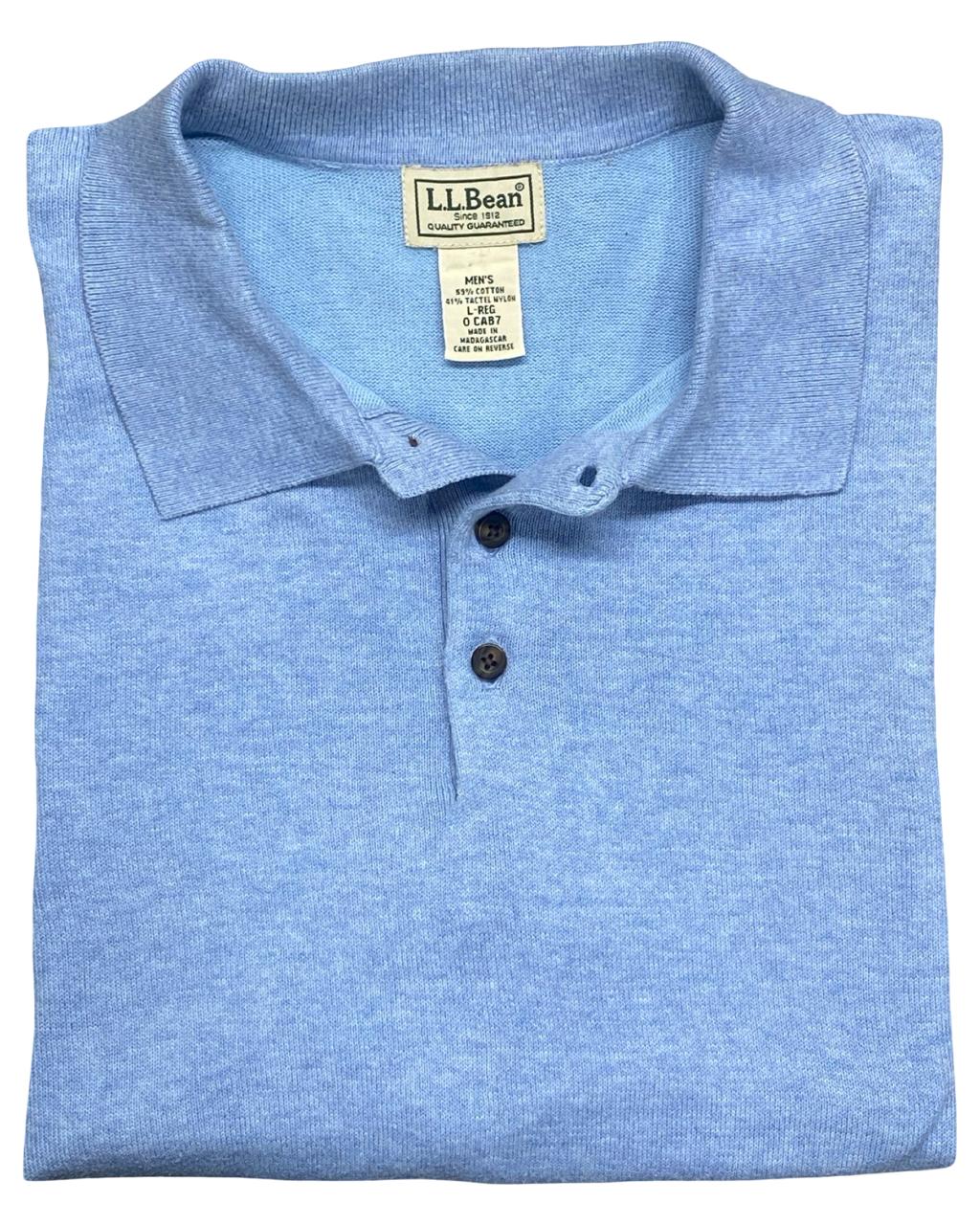L.L.Bean Light Blue Polo Collar Sweatshirt