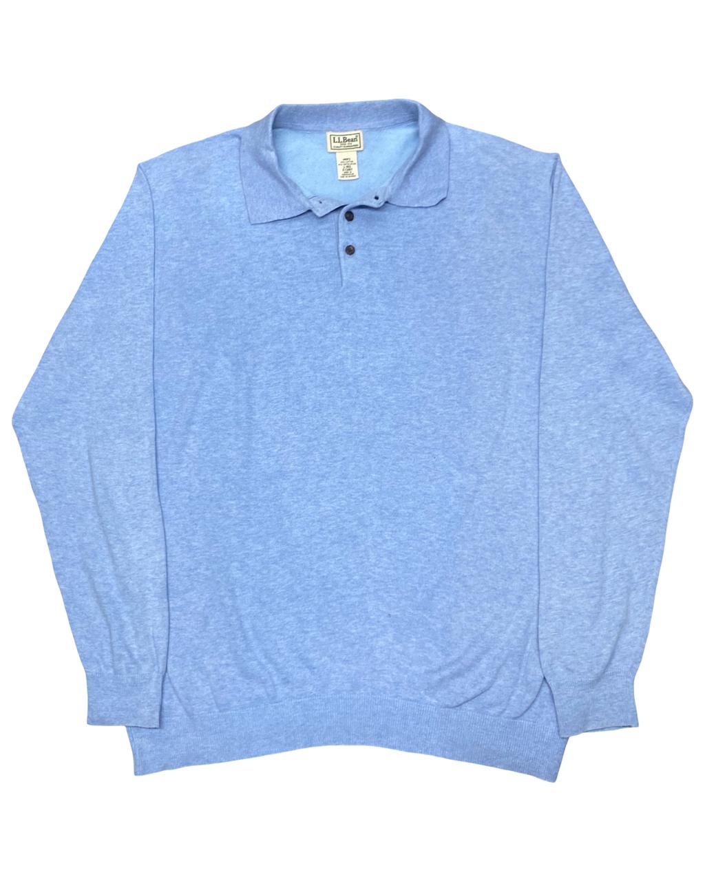 L.L.Bean Light Blue Polo Collar Sweatshirt