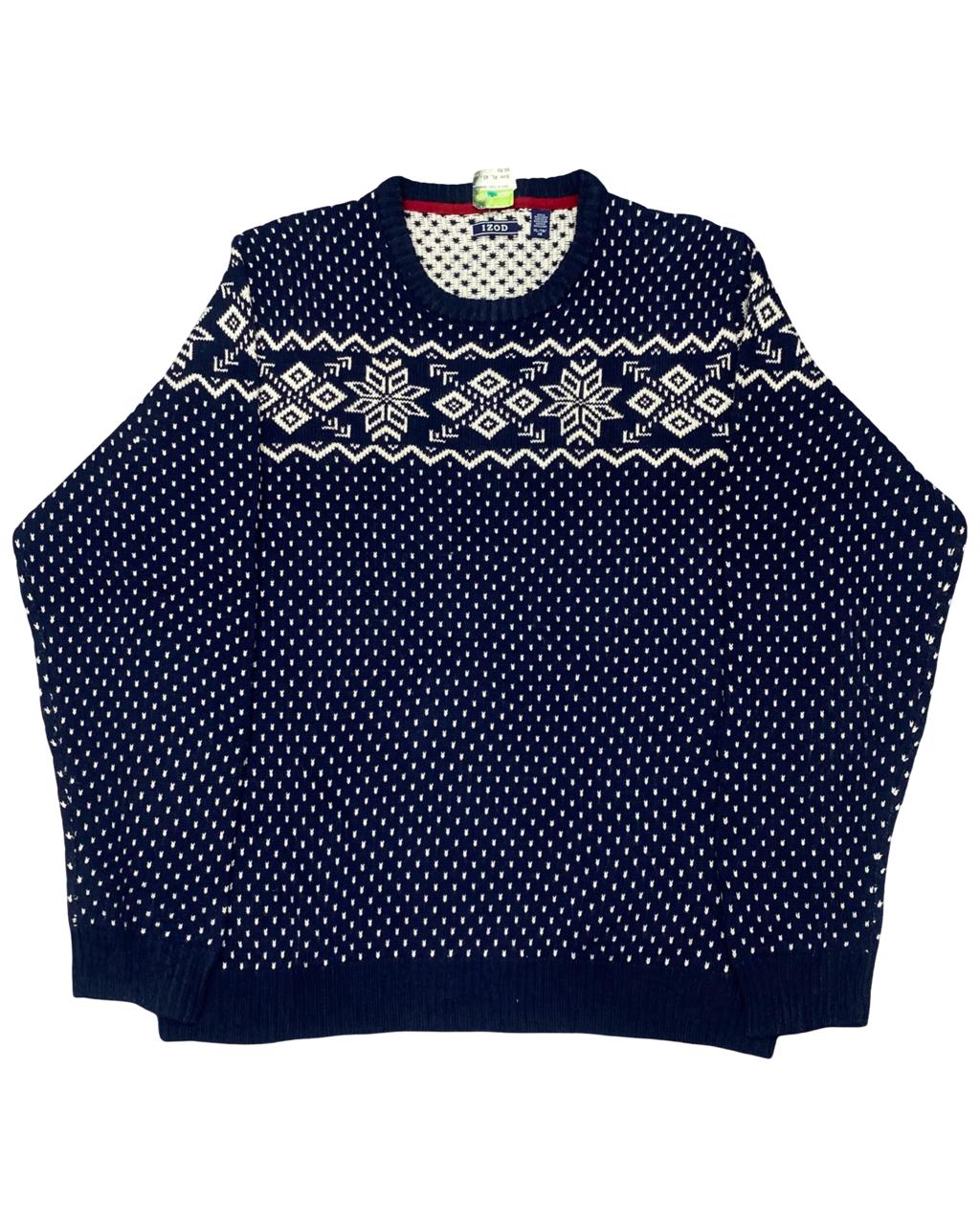 IZOD Navy Fair Isle Knit Sweater