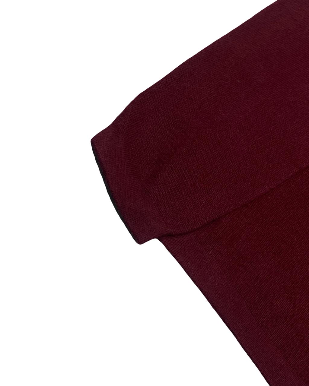 Nautica Maroon Quarter-Zip Knit Sweater