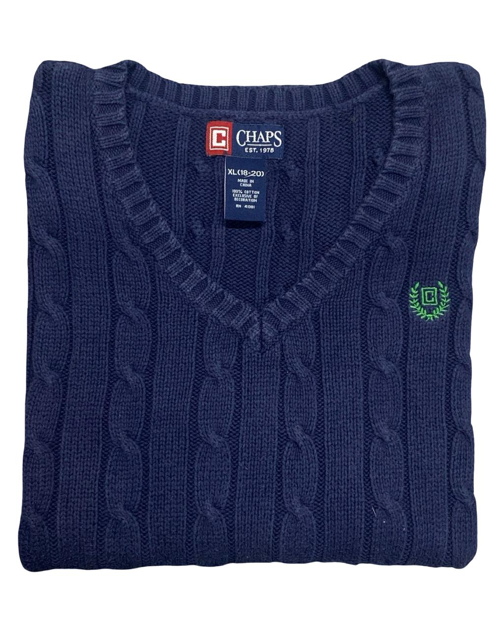 Chaps Navy Cable-Knit Sweater Vest