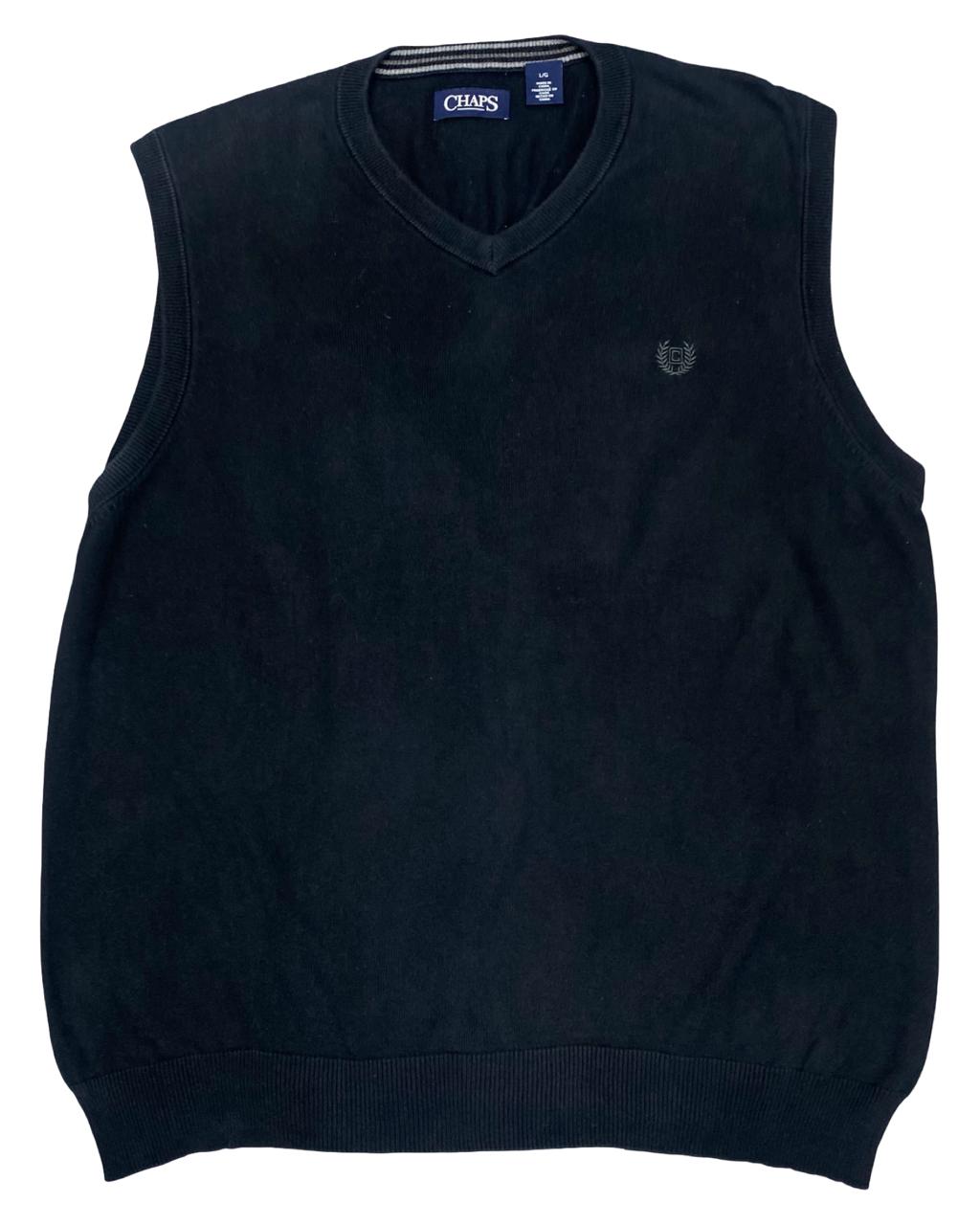 Chaps Black Knit Sweater Vest