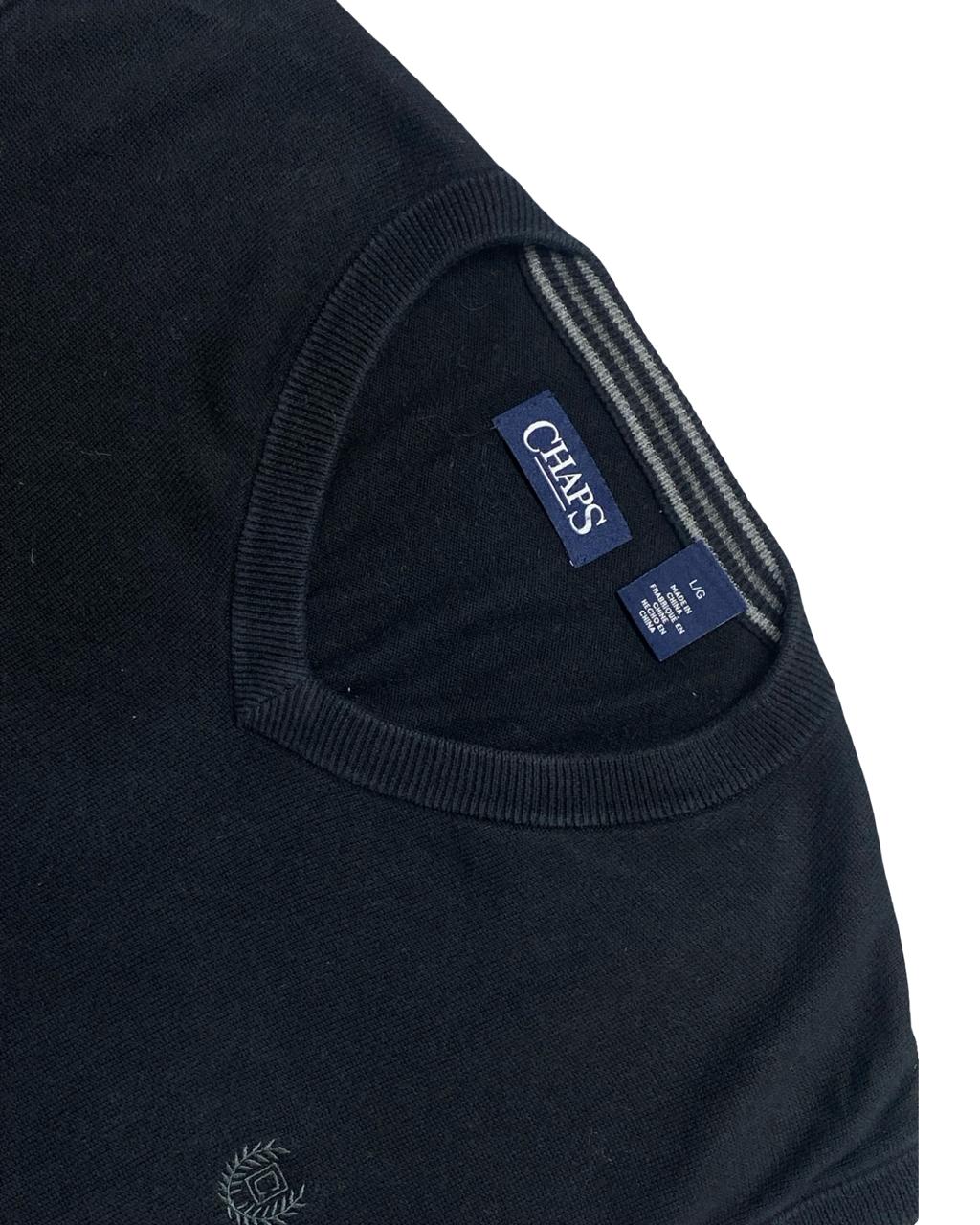 Chaps Black Knit Sweater Vest