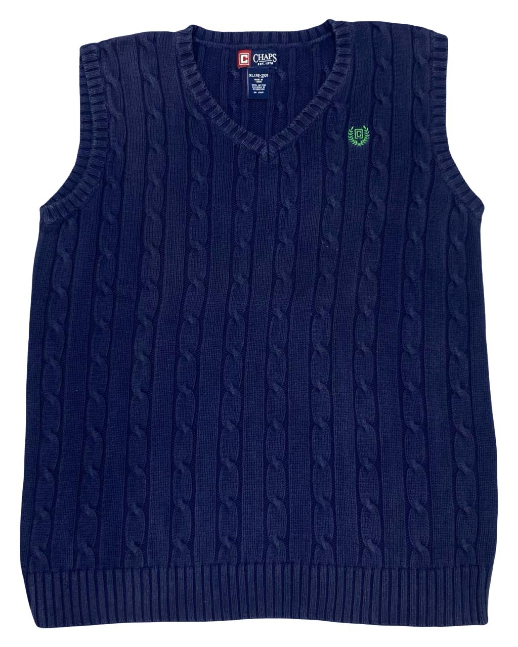 Chaps Navy Cable-Knit Sweater Vest