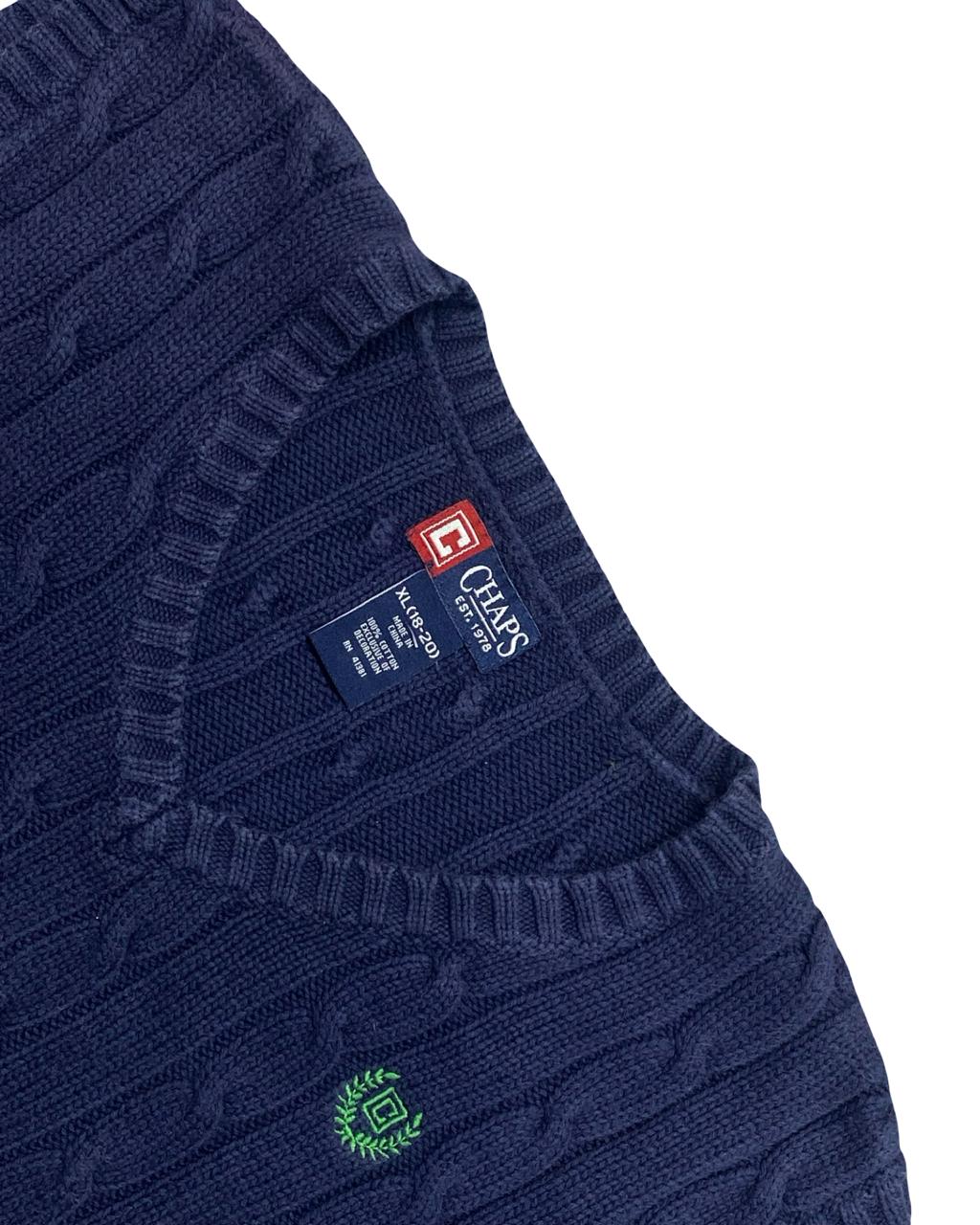 Chaps Navy Cable-Knit Sweater Vest