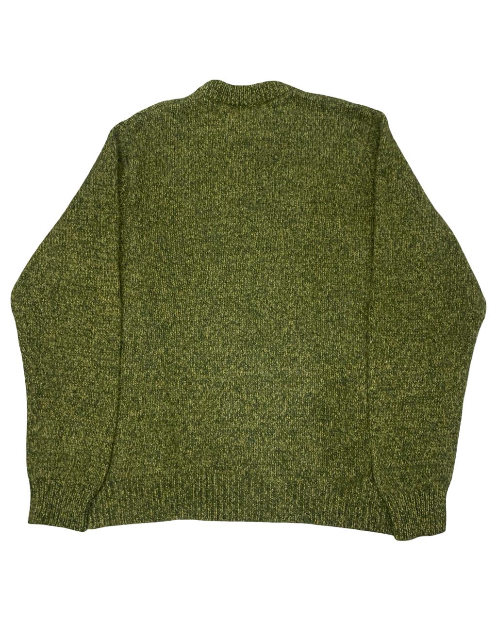 L.L.Bean Green Marl Crewneck Knit Sweater