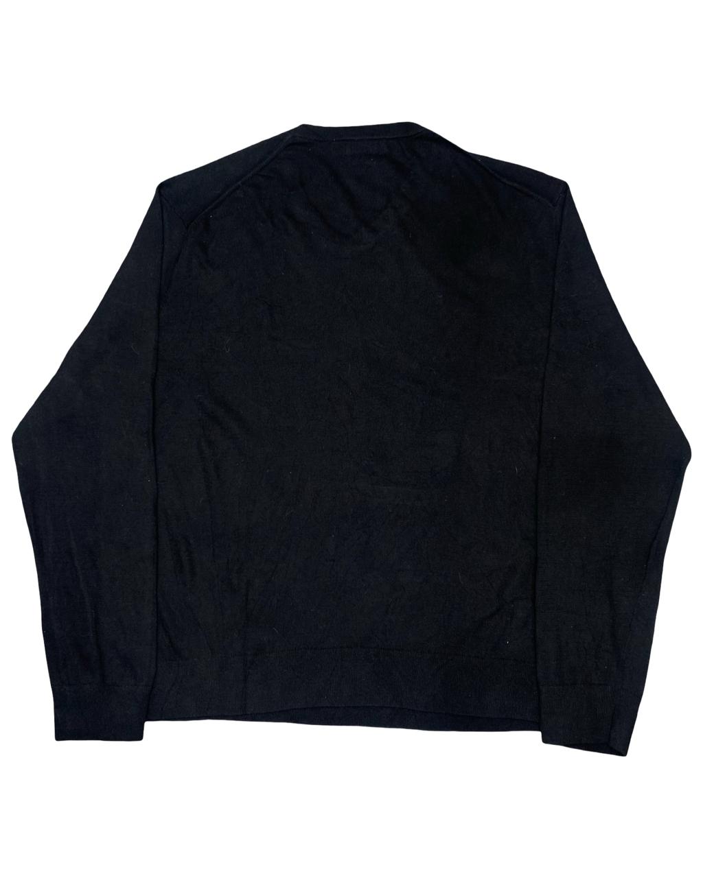 Nautica Black V-Neck Knit Sweater