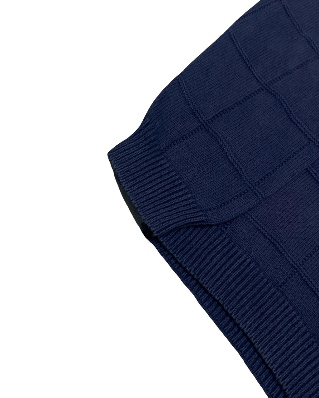 IZOD Navy Windowpane Knit Sweater