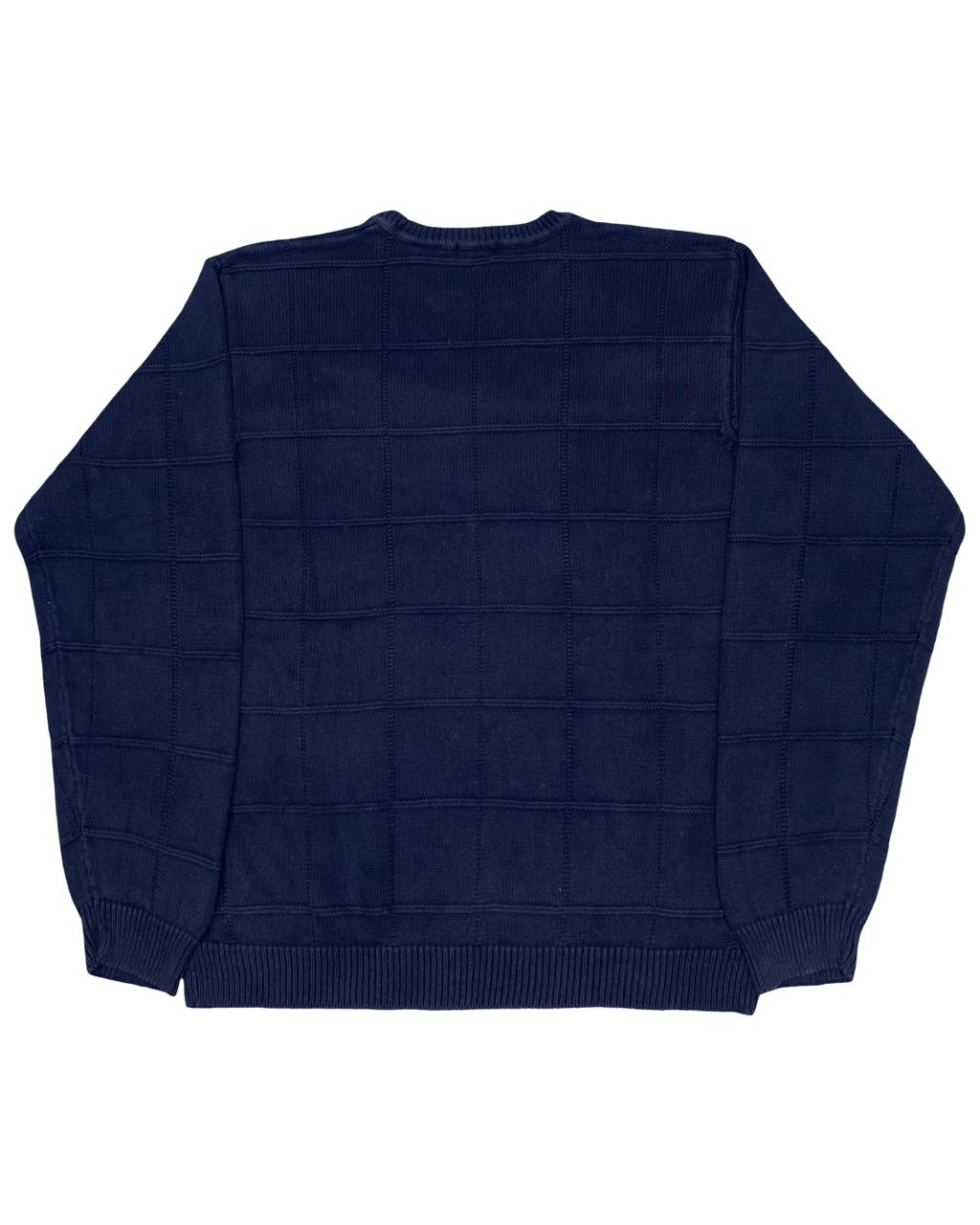 IZOD Navy Windowpane Knit Sweater