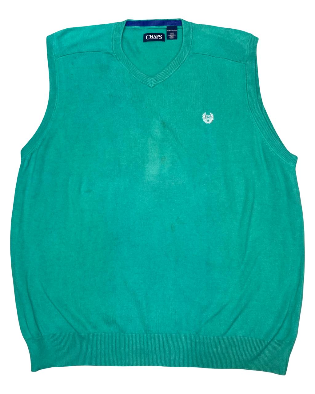 Chaps Teal Green Knit Sweater Vest