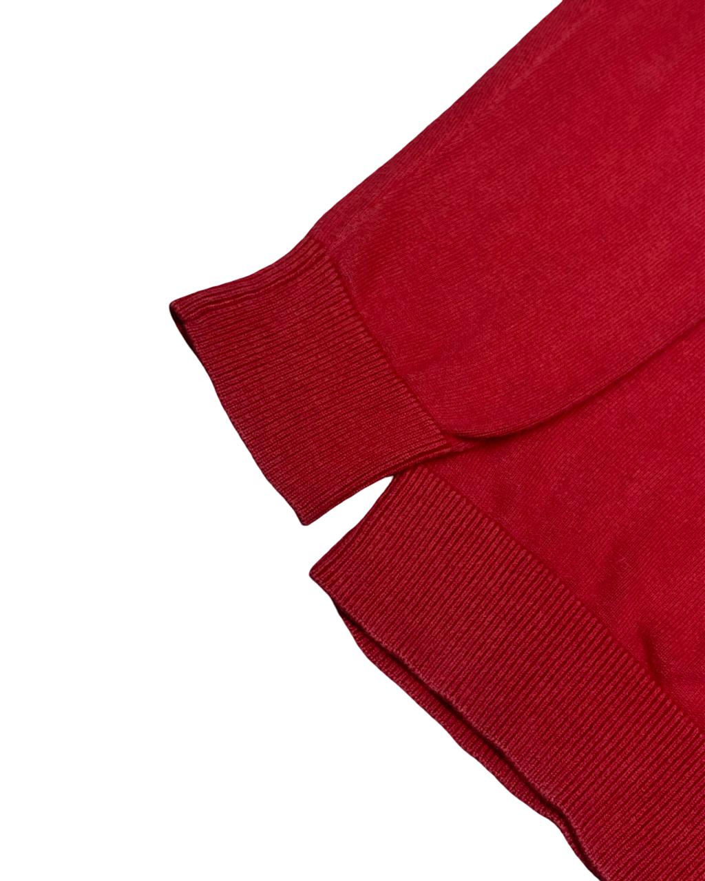 Nautica Red Quarter-Zip Knit Sweater
