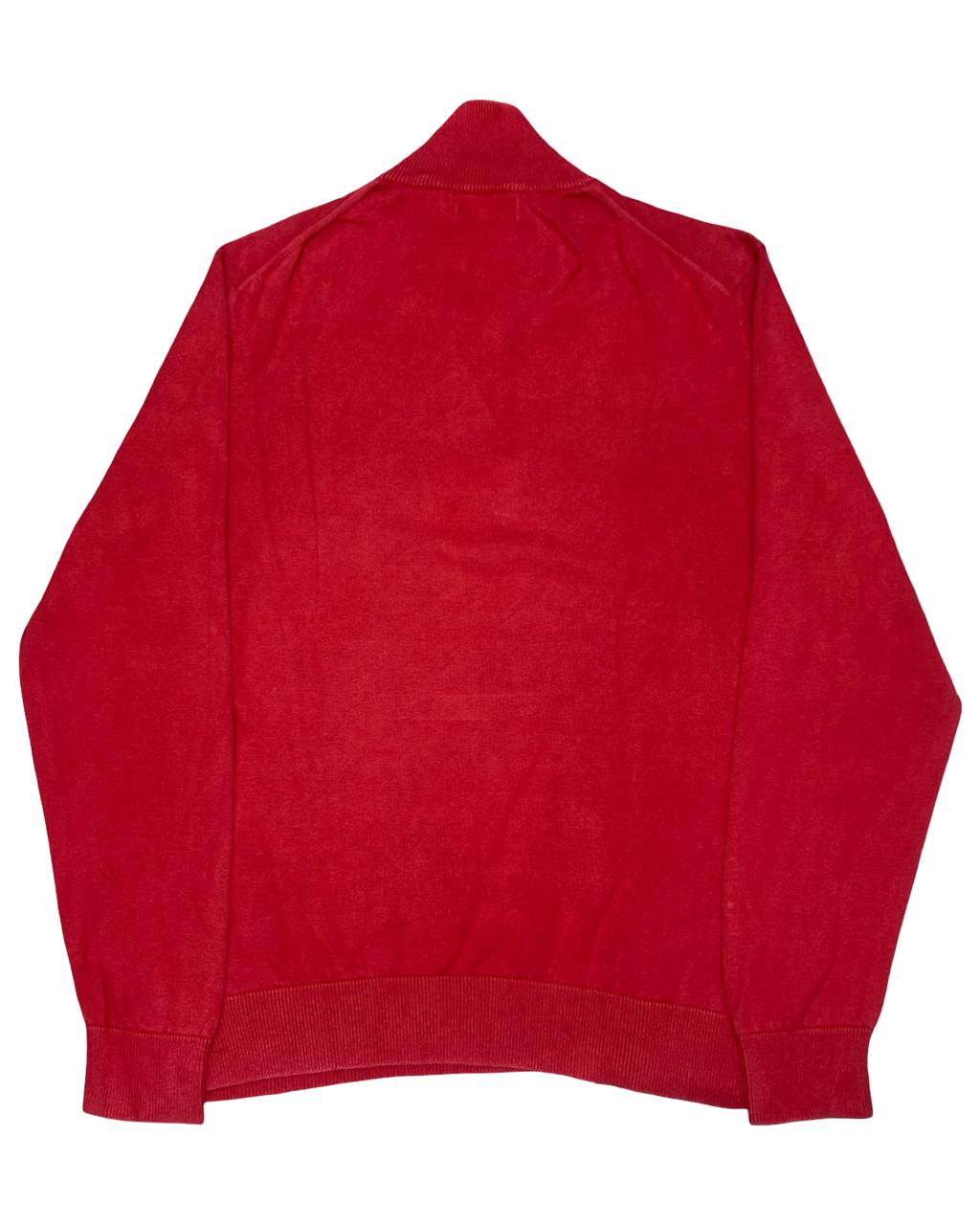 Nautica Red Quarter-Zip Knit Sweater