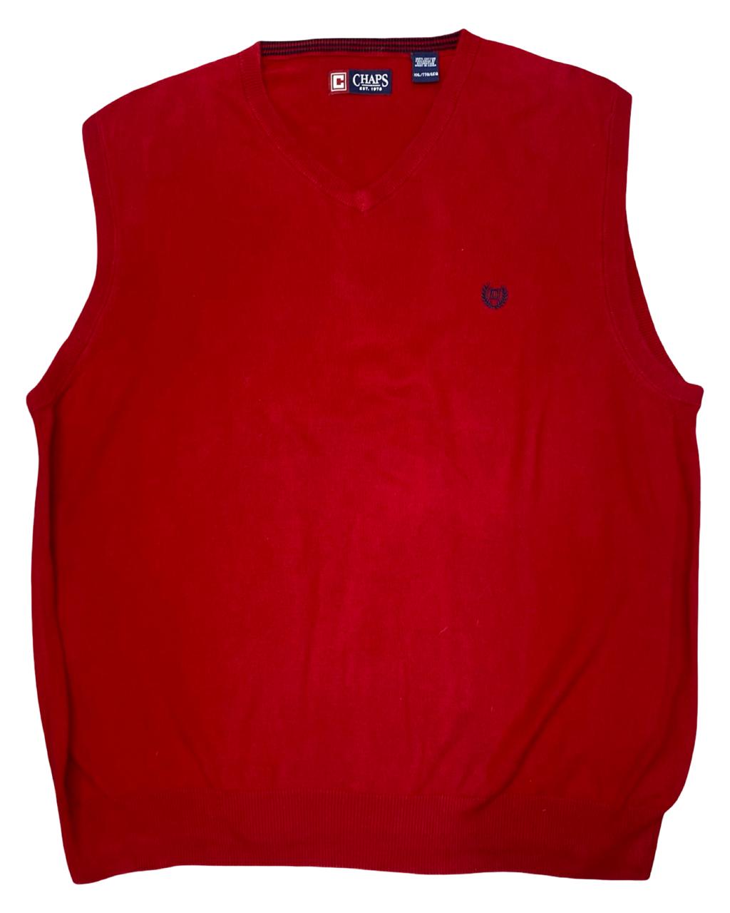 Chaps Red Knit Sweater Vest