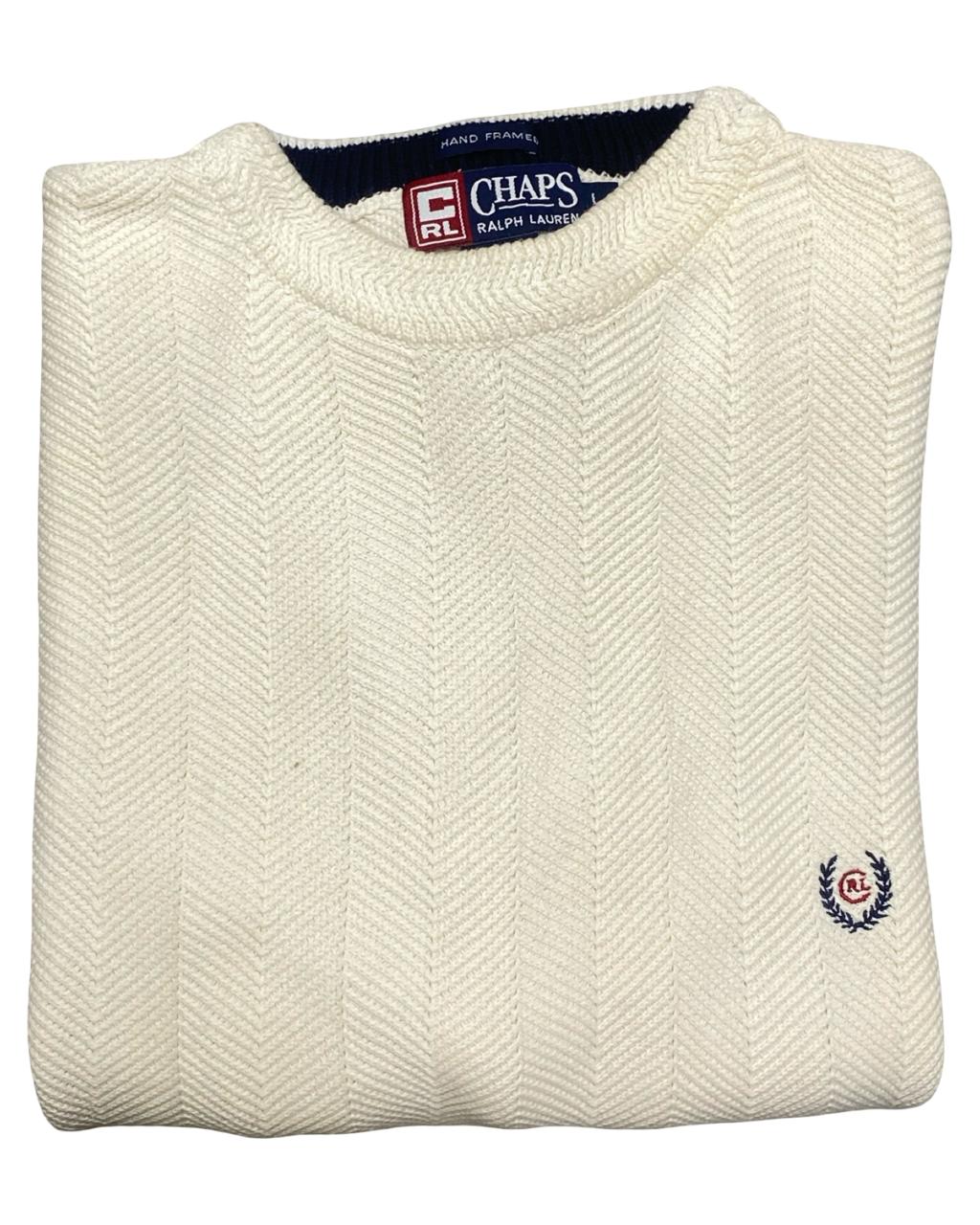 Chaps Cream Textured Knit Sweater