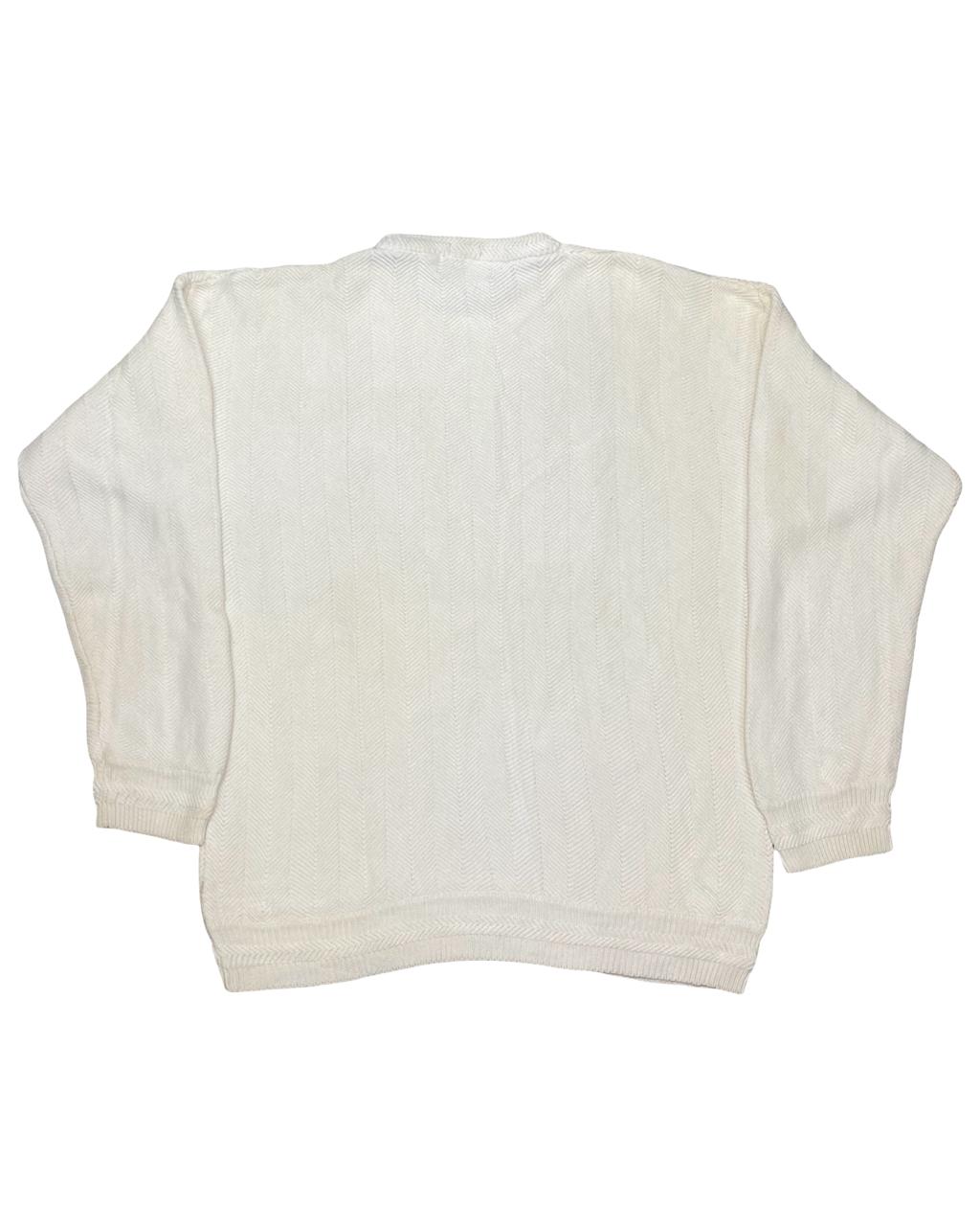 Chaps Cream Textured Knit Sweater