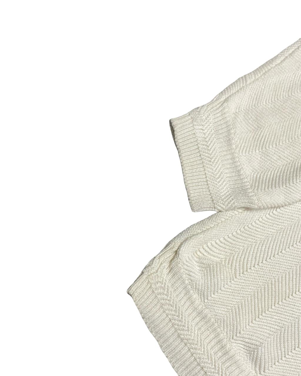 Chaps Cream Textured Knit Sweater
