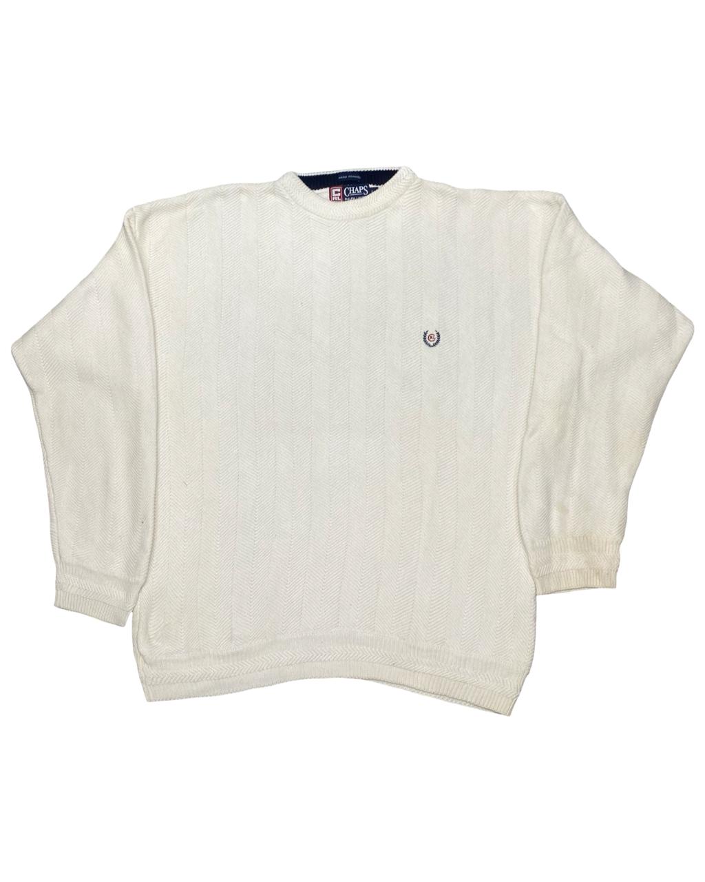 Chaps Cream Textured Knit Sweater