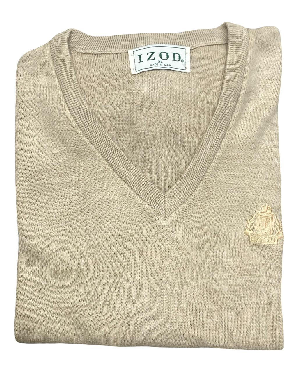 IZOD Beige V-Neck Knit Sweater